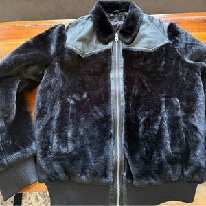 ASOS Black Faux Fur Bomber Jacket